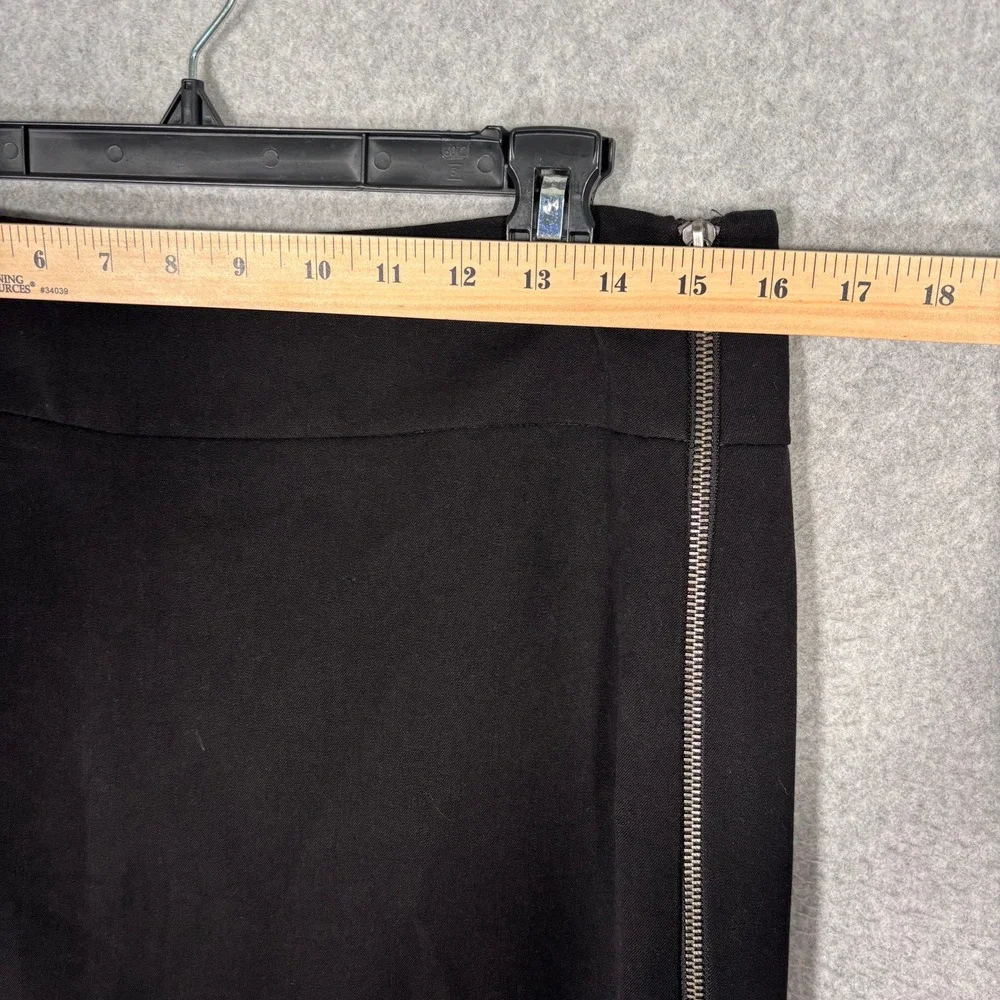 Anne Klein Zipper Mini Skirt 6 Black Ponte Knit Stretch Career Glam Party 90s